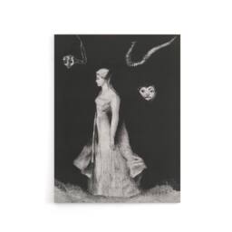 "Artery8 Haunting Ghostly Female Figure Redon Vintage Canvas Wall Art in Black - Size: W18"" x H24""" - thumbnail 1