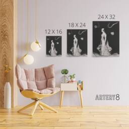 "Artery8 Haunting Ghostly Female Figure Redon Vintage Canvas Wall Art in Black - Size: W18"" x H24""" - thumbnail 4