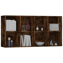 Berkfield Home Book Cabinet/Sideboard Smoked Oak 66x30x130 cm Engineered Wood in Brown - Size: 66 x 30 x 130 cm - thumbnail 4