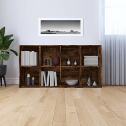 Berkfield Home Book Cabinet/Sideboard Smoked Oak 66x30x130 cm Engineered Wood in Brown - Size: 66 x 30 x 130 cm - thumbnail 1