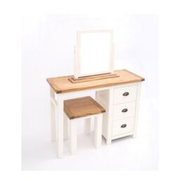 Cabinet Bits Lovere 3 Drawer Dressing Table Set Brass Cup Handle in Off-White - thumbnail 3