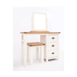 Cabinet Bits Lovere 3 Drawer Dressing Table Set Brass Cup Handle in Off-White - thumbnail 2