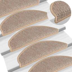 Berkfield Home Stair Mats Self-adhesive Sisal-Look 15 pcs 56x17x3 cm Light Beige - Size: Medium - thumbnail 6