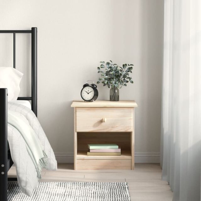 Berkfield Home Bedside Cabinet ALTA 43x35x40.5 cm Solid Wood Pine in Brown - image 1