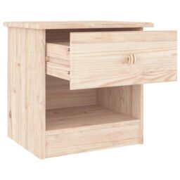 Berkfield Home Bedside Cabinet ALTA 43x35x40.5 cm Solid Wood Pine in Brown - thumbnail 4