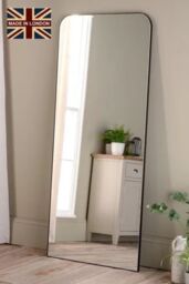 Yearn Mirrors Extra Large Black Curved corner Mirror 180x80cm - Size: 180x80 cm - thumbnail 1
