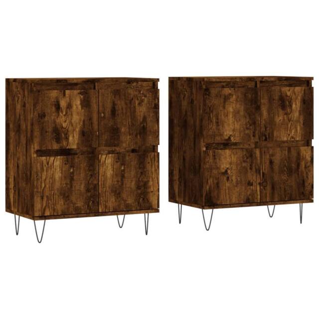 Berkfield Home Sideboards 2 pcs Smoked Oak Engineered Wood in Brown - image 1