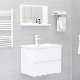 Berkfield Home Bathroom Mirror White 60x10.5x37 cm Engineered Wood - thumbnail 6