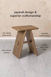 MH London Lohan Side Table Solid Wood Bedside Table for Living Room & Bedroom in Brown - thumbnail 3