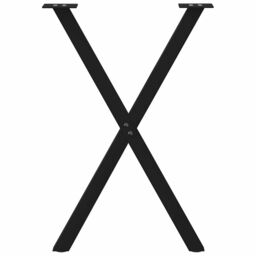 Berkfield Home Dining Table Legs X-Shaped 2 pcs Black 60x(72-73) cm Steel - thumbnail 5