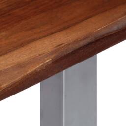 Berkfield Home Sturdy Console Table 115x35x76 cm Solid Aacia Wood & Iron in Brown - Size: 115 x 35 x 76 cm - thumbnail 5