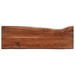 Berkfield Home Sturdy Console Table 115x35x76 cm Solid Aacia Wood & Iron in Brown - Size: 115 x 35 x 76 cm - thumbnail 6