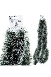 VFM e-Store Black Snow Tipped Tinsel Christmas Trees Decoration (3m x 10 cm) in Green - Size: 3m x 10 cm - thumbnail 1