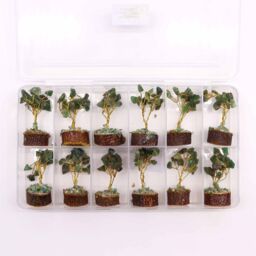 KDMD Mini Gemstone Tree On Wood Base - Green Aventurine (15 stones) - thumbnail 4