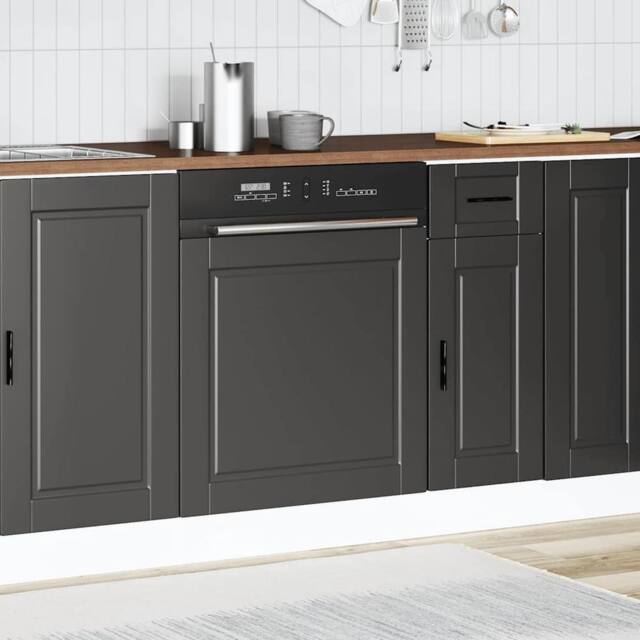 Berkfield Home Decorative Dishwasher Panel Porto Black 60x1.5x67 cm Engineered Wood - image 1