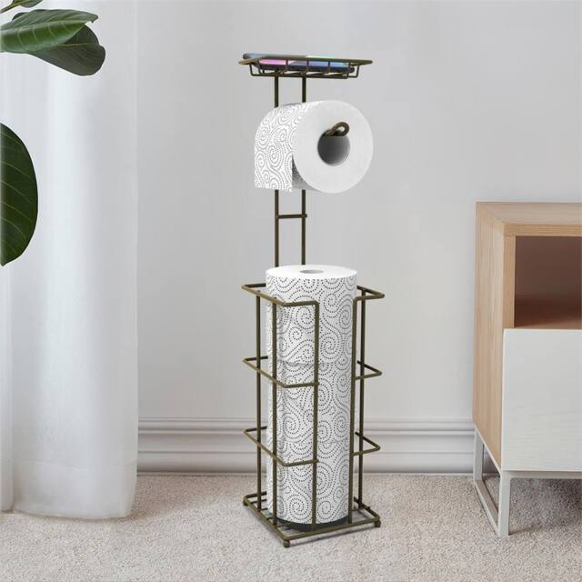 FORGEVIO Bronze Metal Toilet Paper Roll Holder - Size: 180 cm width x 180 cm drop - image 1