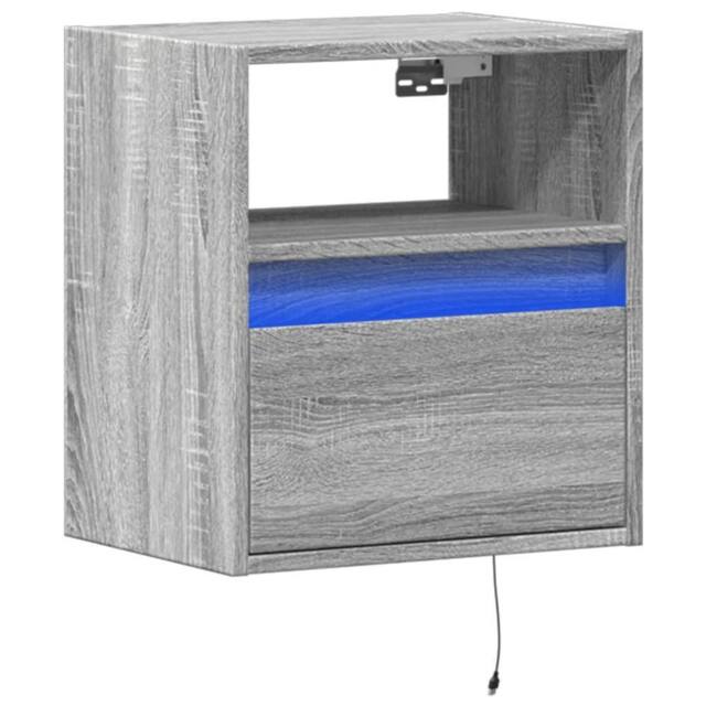 Berkfield Home TV Wall Cabinet with LED Lights Grey Sonoma 41x31x45 cm - Size: 41 x 31 x 45 cm - image 1