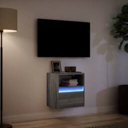 Berkfield Home TV Wall Cabinet with LED Lights Grey Sonoma 41x31x45 cm - Size: 41 x 31 x 45 cm - thumbnail 5