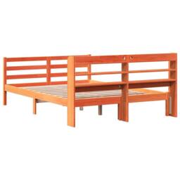 Berkfield Home Sleek Bed Frame without Mattress Wax Brown 135x190 cm Double Soli - thumbnail 8