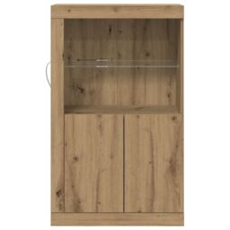 Berkfield Home Sideboard with LED Lights Artisan Oak 60, 5x37x100 cm in Brown - Size: 5 x 37 x 100 cm - thumbnail 5