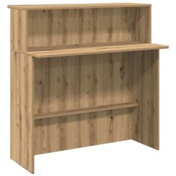 Berkfield Home Reception Desk Artisan Oak 180x50x103.5 cm Engineered Wood in Brown - thumbnail 8