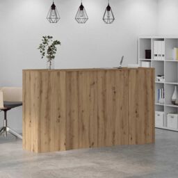 Berkfield Home Reception Desk Artisan Oak 180x50x103.5 cm Engineered Wood in Brown - thumbnail 4