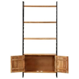 Berkfield Home 4-Tier Bookcase 80x30x180 cm Solid Acacia Wood in Brown - Size: 80 x 30 x 180 cm - thumbnail 3
