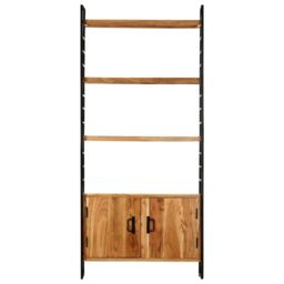 Berkfield Home 4-Tier Bookcase 80x30x180 cm Solid Acacia Wood in Brown - Size: 80 x 30 x 180 cm - thumbnail 2