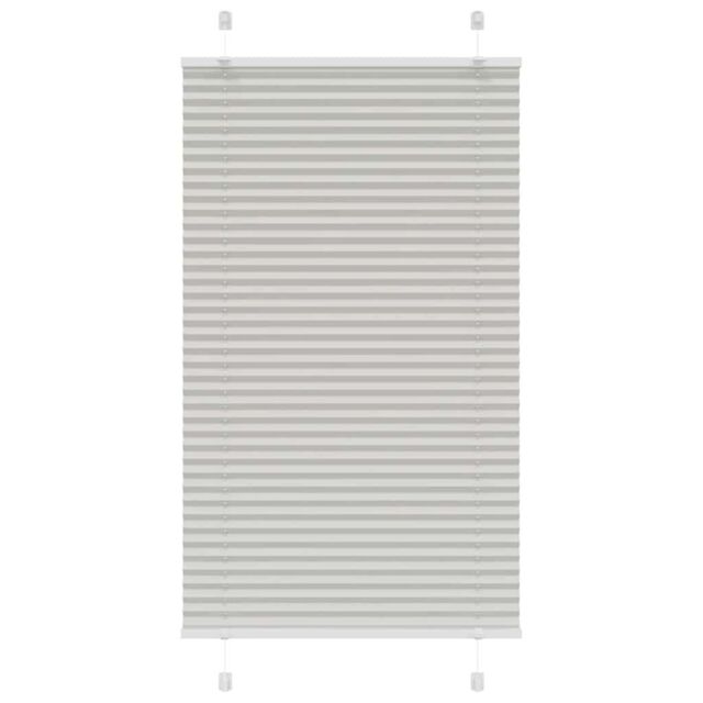Berkfield Home Pleated Blind Light Grey 80x100 cm Fabric Width 79.4 cm Polyester - image 1