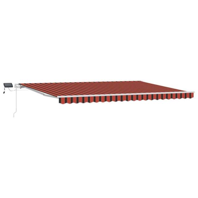 Berkfield Home Manual Retractable Awning with LED in Orange & Brown, 500x300 cm - image 1