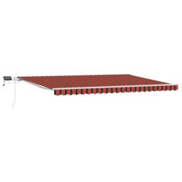 Berkfield Home Manual Retractable Awning with LED in Orange & Brown, 500x300 cm - thumbnail 1