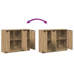 Berkfield Home Sideboard Artisan Oak 90.5x30x70 cm Engineered Wood in Brown - thumbnail 8
