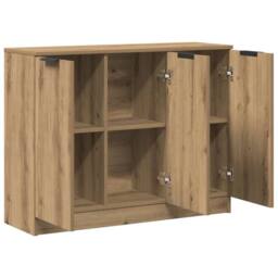Berkfield Home Sideboard Artisan Oak 90.5x30x70 cm Engineered Wood in Brown - thumbnail 4