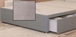 Somnior Austin Divan Bed Base with 2 Storage Drawers & Headboard Linen Fabric in Light Grey - Size: Small Double - thumbnail 2
