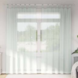 Berkfield Home Voile Curtains with Loops 2 pcs Light Grey 140x245 cm - thumbnail 2