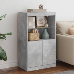 Berkfield Home Sideboard with LED Lights Concrete Grey 60.5x37x100 cm - thumbnail 2