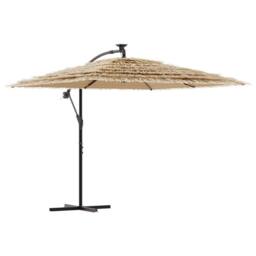 Berkfield Home Garden Parasol with Steel Pole Brown 290x290x238 cm - Size: 290 x 290 x 238 cm - thumbnail 2