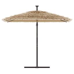 Berkfield Home Garden Parasol with Steel Pole Brown 290x290x238 cm - Size: 290 x 290 x 238 cm - thumbnail 3