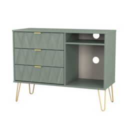 Ready Assembled 2 U Dallas 3 Drawer TV Unit (Ready Assembled) in Pale Green - thumbnail 4