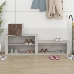 Berkfield Home Shoe Cabinet Concrete Grey 150x35x45 cm Engineered Wood - Size: 150 x 35 x 45 cm - thumbnail 3