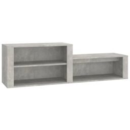 Berkfield Home Shoe Cabinet Concrete Grey 150x35x45 cm Engineered Wood - Size: 150 x 35 x 45 cm - thumbnail 2