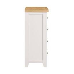 Home Source Solid Wooden Storage Chest 5 Drawer Bedroom Clothing Storage Organiser in White - thumbnail 5