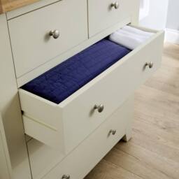 Home Source Solid Wooden Storage Chest 5 Drawer Bedroom Clothing Storage Organiser in White - thumbnail 7