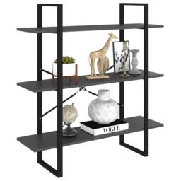 Berkfield Home Modern Book Cabinet Grey 100x30x105 cm Engineered Wood - Size: 100 x 30 x 105 cm - thumbnail 1