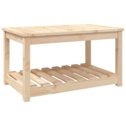 Berkfield Home Garden Table 82.5x50.5x45 cm Solid Wood Pine in Light Tan