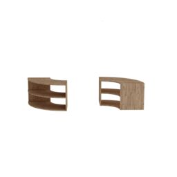 "Destina Home Multifunctional Corner TV Stand, Bookshelf & Table for TVs Up to 78"" in Light Tan - Size: 2 Pack" - thumbnail 5