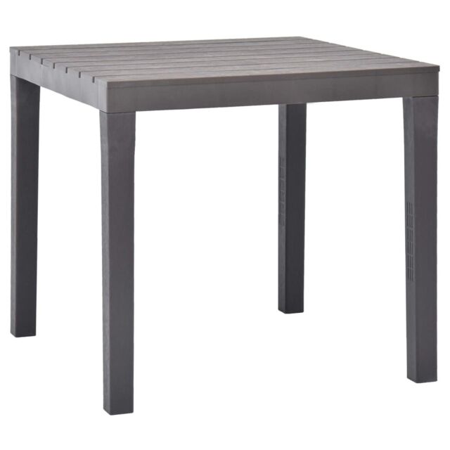 Berkfield Home Garden Table Mocca 78x78x72 cm Plastic in Grey - Size: 78 x 78 x 72 cm - image 1