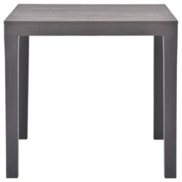 Berkfield Home Garden Table Mocca 78x78x72 cm Plastic in Grey - Size: 78 x 78 x 72 cm - thumbnail 2