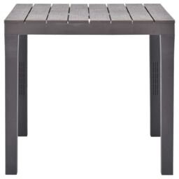 Berkfield Home Garden Table Mocca 78x78x72 cm Plastic in Grey - Size: 78 x 78 x 72 cm - thumbnail 3