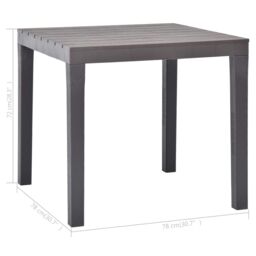Berkfield Home Garden Table Mocca 78x78x72 cm Plastic in Grey - Size: 78 x 78 x 72 cm - thumbnail 5